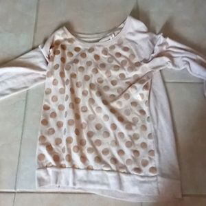 Long sleeve polka dotted shirt